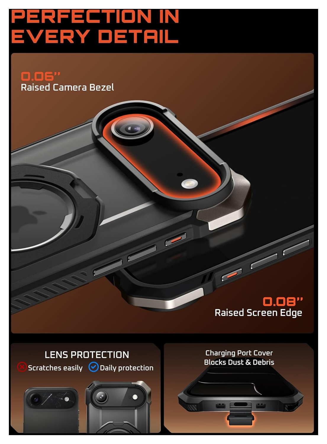 SUPCASE UB Grip iPhone Air Hoesje MagSafe Kickstand Transparant Zwart afbeelding 10