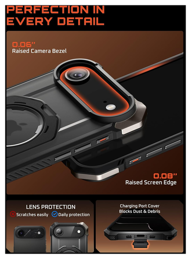 SUPCASE UB Grip iPhone Air Hoesje MagSafe Kickstand Transparant Zwart afbeelding 10