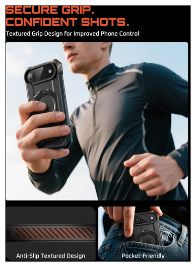 SUPCASE UB Grip iPhone Air Hoesje MagSafe Kickstand Transparant Zwart afbeelding 9