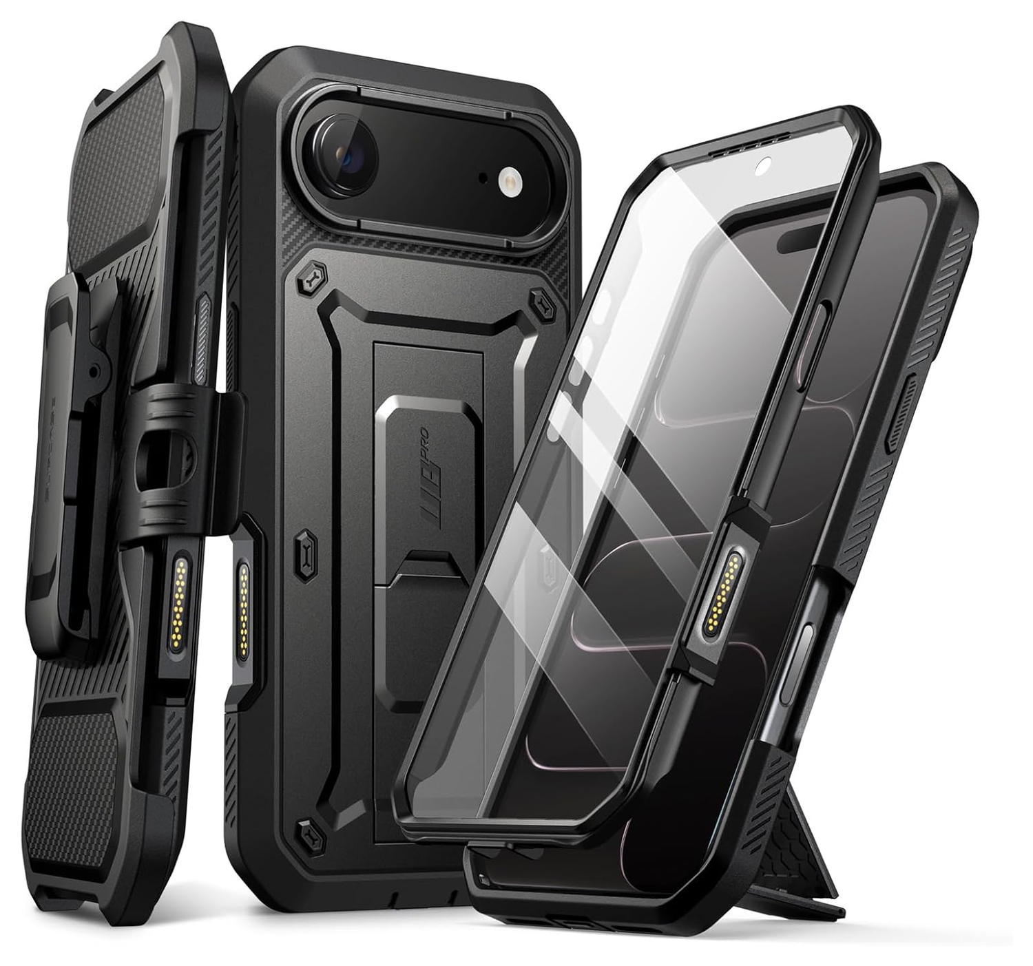 SUPCASE UB Pro iPhone Air Hoesje Full Protect Kickstand Zwart afbeelding 1