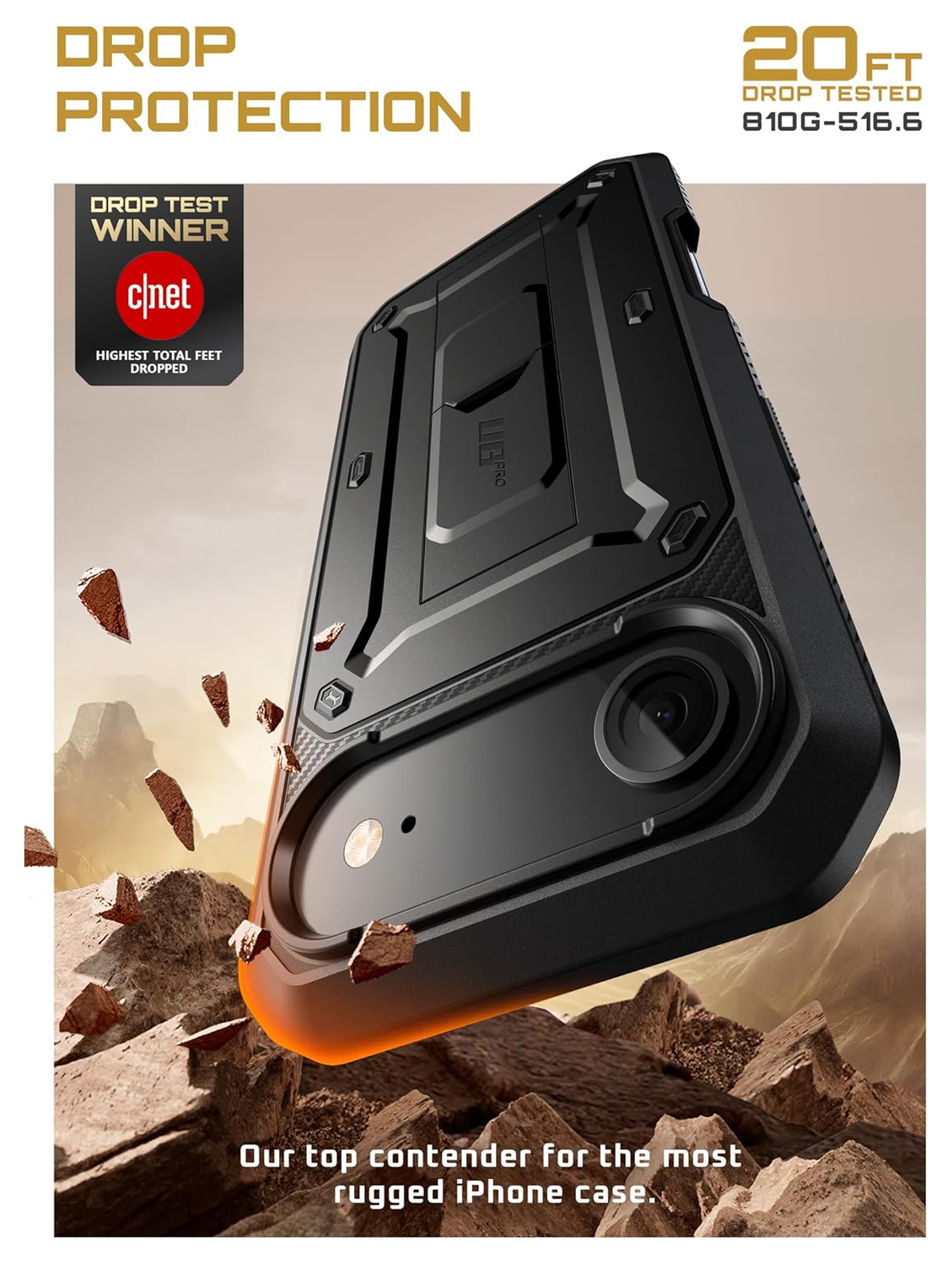 SUPCASE UB Pro iPhone Air Hoesje Full Protect Kickstand Zwart afbeelding 4