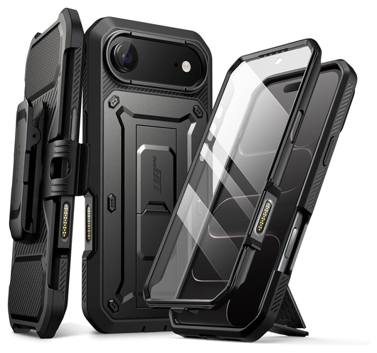 SUPCASE UB Pro iPhone Air Hoesje Full Protect Kickstand Zwart afbeelding 1