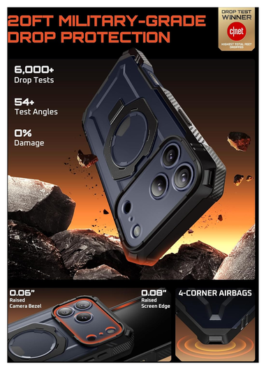 SUPCASE UB Grip Pro Apple iPhone 17 Pro Hoesje Full Protect MagSafe Stand Zwart afbeelding 4