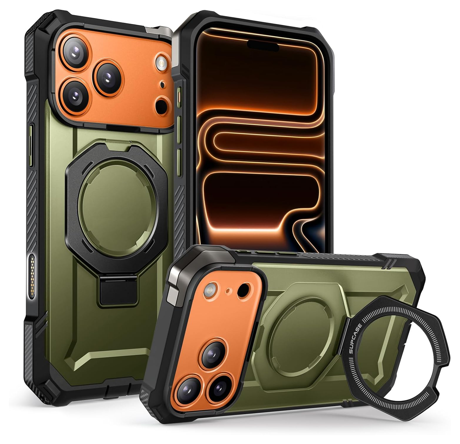 SUPCASE UB Grip Apple iPhone 17 Pro Hoesje MagSafe Kickstand Groen afbeelding 1