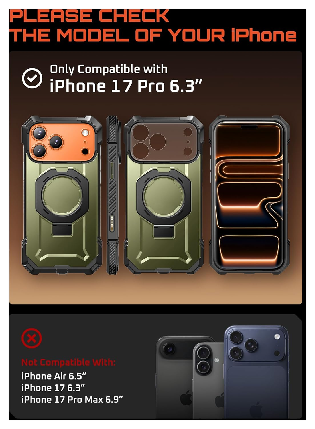 SUPCASE UB Grip Apple iPhone 17 Pro Hoesje MagSafe Kickstand Groen afbeelding 2