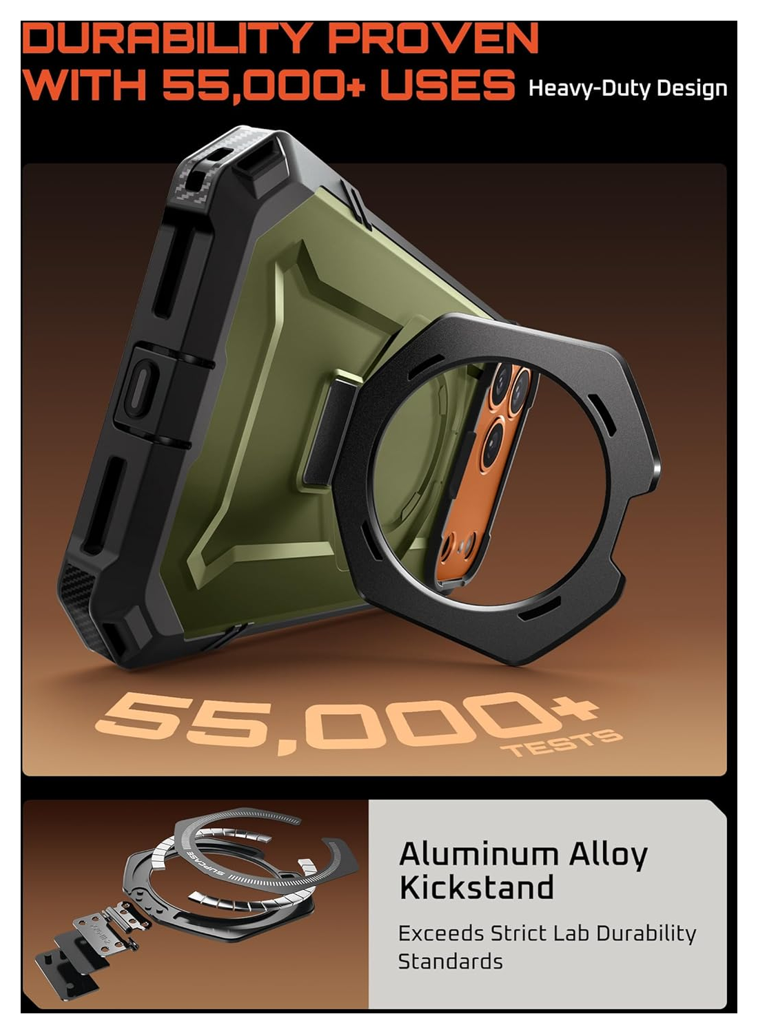 SUPCASE UB Grip Apple iPhone 17 Pro Hoesje MagSafe Kickstand Groen afbeelding 5