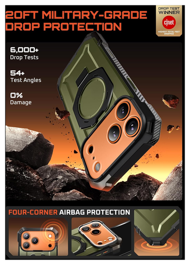 SUPCASE UB Grip Apple iPhone 17 Pro Hoesje MagSafe Kickstand Groen afbeelding 3