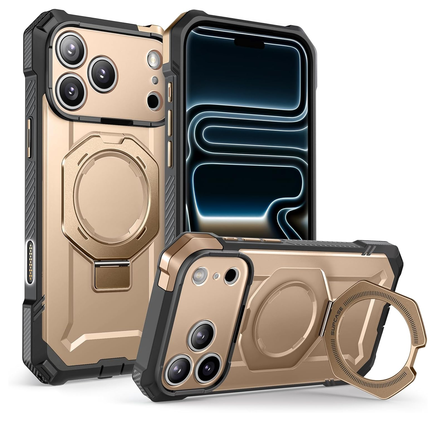 SUPCASE UB Grip Apple iPhone 17 Pro Hoesje MagSafe Kickstand Goud afbeelding 1
