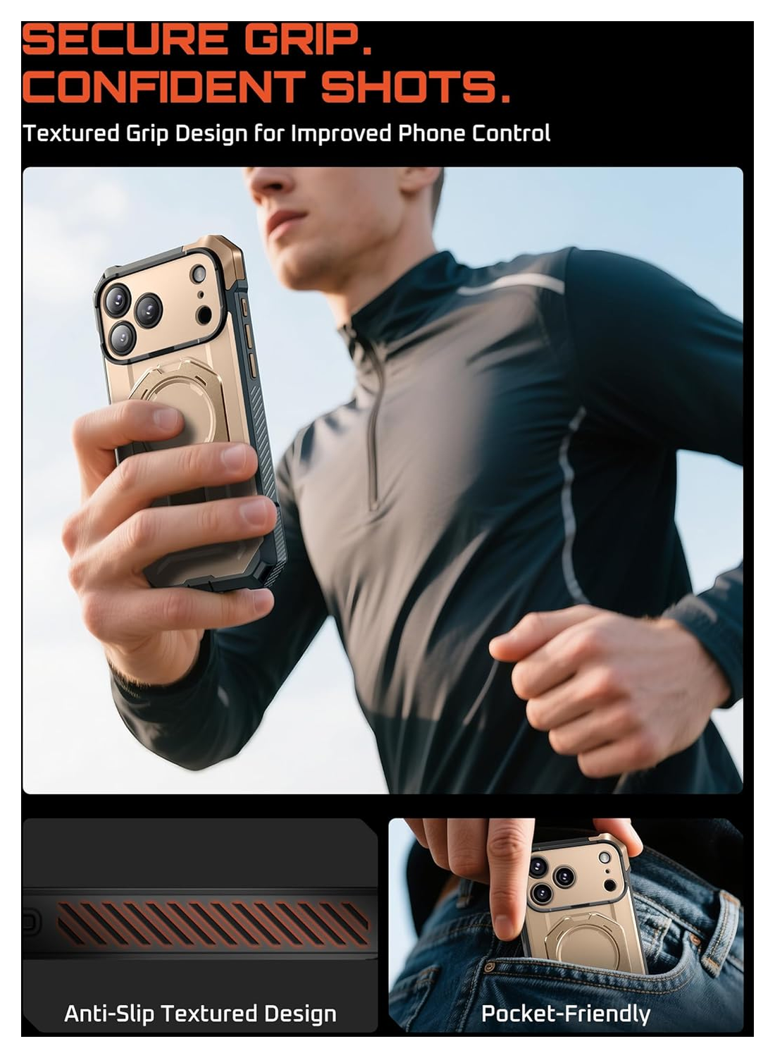 SUPCASE UB Grip Apple iPhone 17 Pro Hoesje MagSafe Kickstand Goud afbeelding 9