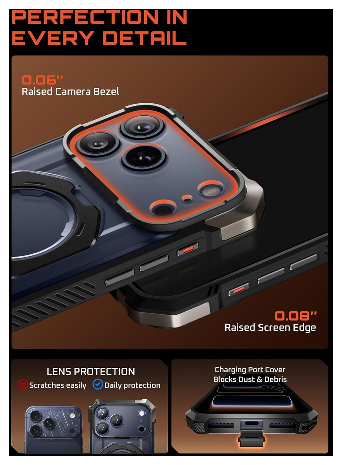 SUPCASE UB Grip Apple iPhone 17 Pro Hoesje MagSafe Kickstand Zwart afbeelding 7