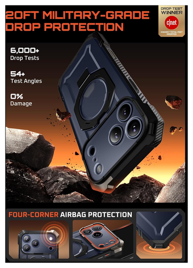 SUPCASE UB Grip Apple iPhone 17 Pro Hoesje MagSafe Kickstand Zwart afbeelding 3