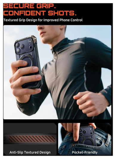 SUPCASE UB Grip Apple iPhone 17 Pro Hoesje MagSafe Kickstand Zwart afbeelding 8