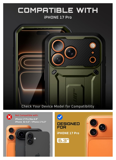 SUPCASE UB Pro Apple iPhone 17 Pro Hoesje Full Protect Kickstand Groen afbeelding 3
