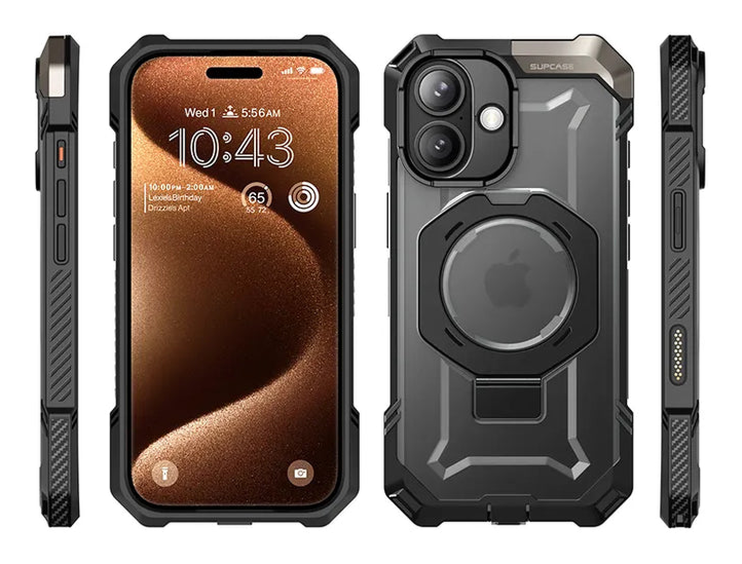 SUPCASE UB Grip Apple iPhone 17 Hoesje MagSafe Kickstand Transparant Zwart afbeelding 13