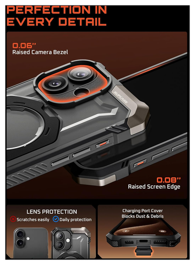 SUPCASE UB Grip Apple iPhone 17 Hoesje MagSafe Kickstand Transparant Zwart afbeelding 10