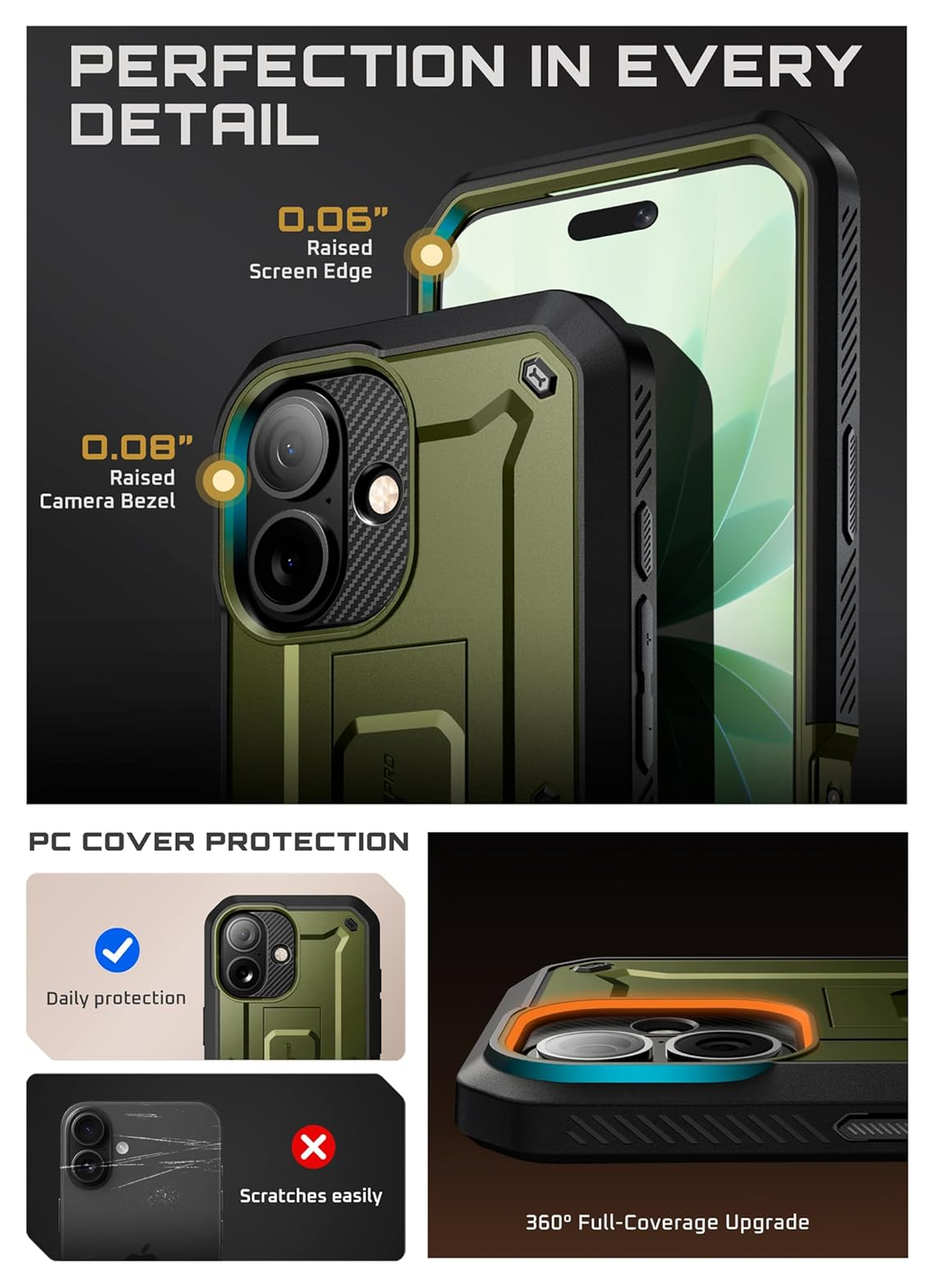 SUPCASE UB Pro Apple iPhone 17 Hoesje Full Protect Kickstand Groen afbeelding 8