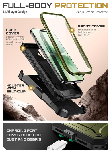 SUPCASE UB Pro Apple iPhone 17 Hoesje Full Protect Kickstand Groen afbeelding 7