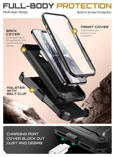 SUPCASE UB Pro Apple iPhone 17 Hoesje Full Protect Kickstand Zwart afbeelding 7