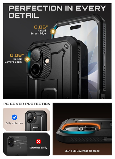 SUPCASE UB Pro Apple iPhone 17 Hoesje Full Protect Kickstand Zwart afbeelding 8