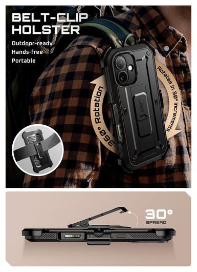 SUPCASE UB Pro Apple iPhone 17 Hoesje Full Protect Kickstand Zwart afbeelding 9