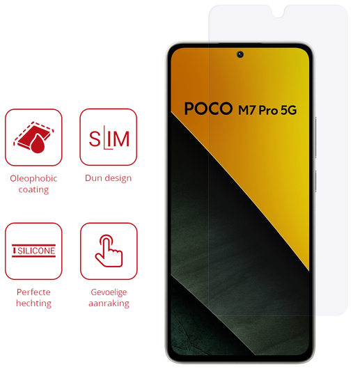 Rosso Xiaomi Poco M7 Pro Screen Protector Case Friendly Folie Duo Pack afbeelding 2