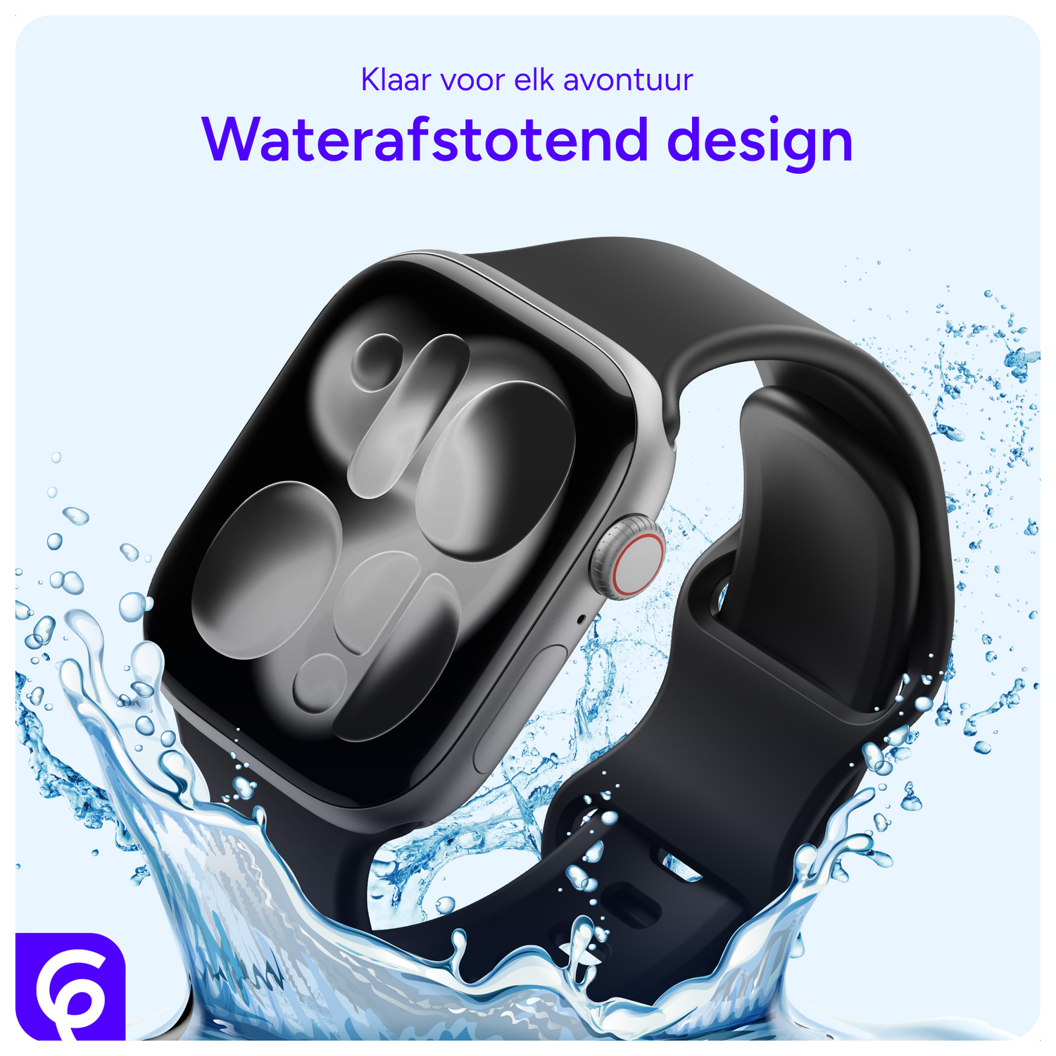 SBG Siliconen - Apple Watch Bandje - 1-11/SE - 38/40/41/42MM - Zwart afbeelding 2