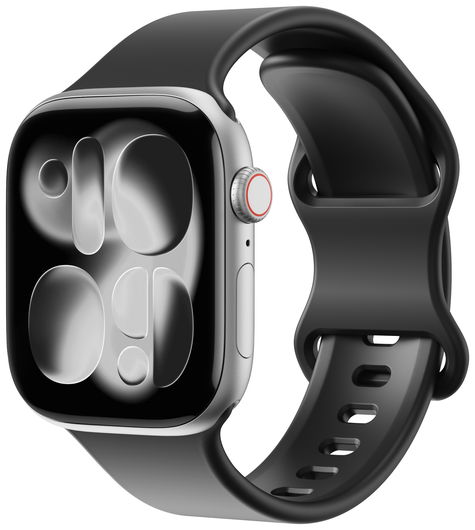 SBG Siliconen - Apple Watch Bandje - 1-11/SE - 38/40/41/42MM - Zwart afbeelding 1