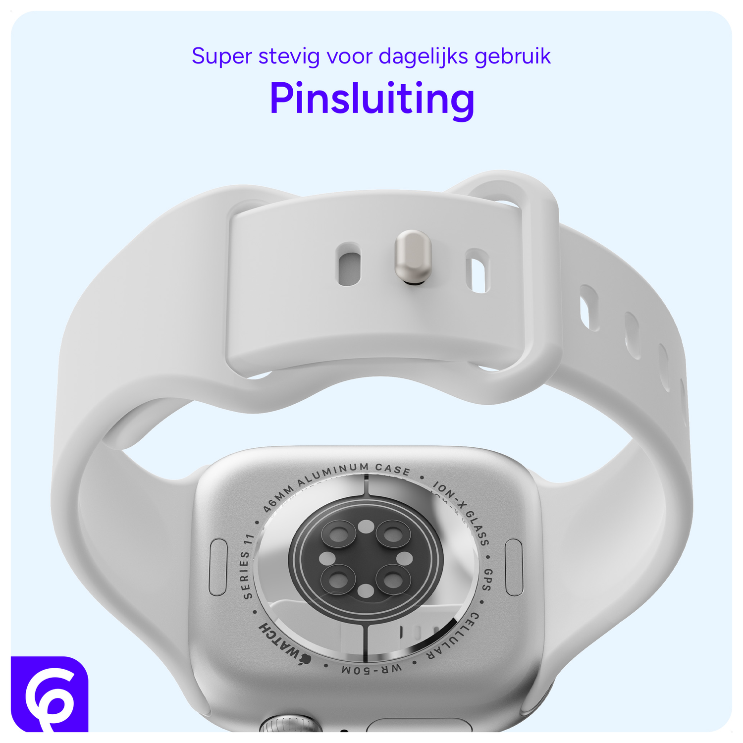 SBG Siliconen - Apple Watch Bandje - 1-11/SE - 38/40/41/42MM - Wit afbeelding 3