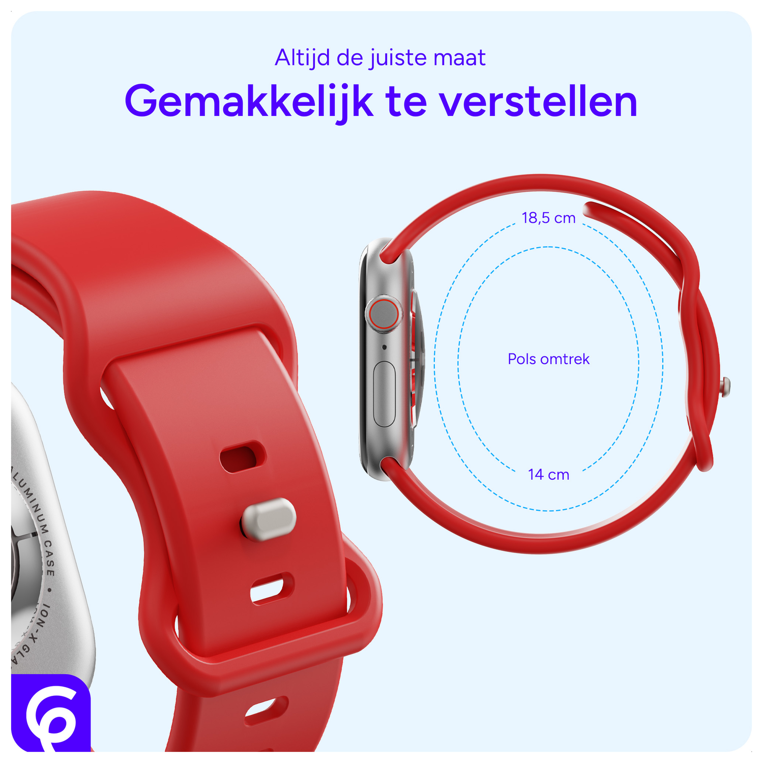SBG Siliconen - Apple Watch Bandje - 1-11/SE - 38/40/41/42MM - Rood afbeelding 5