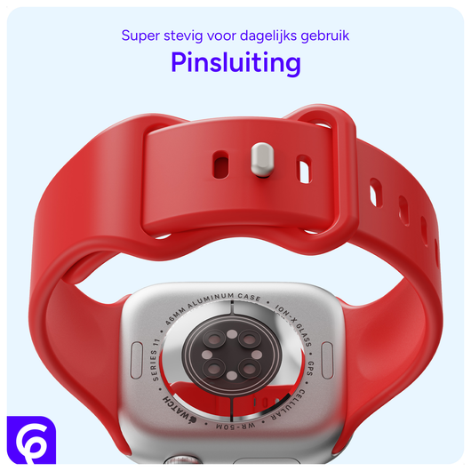 SBG Siliconen - Apple Watch Bandje - 1-11/SE - 38/40/41/42MM - Rood afbeelding 3