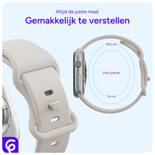SBG Siliconen - Apple Watch Bandje - 1-11/SE - 38/40/41/42MM - Sterrenlicht afbeelding 5