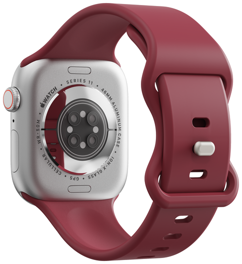SBG Siliconen - Apple Watch Bandje - 1-11/SE - 38/40/41/42MM - Bordeaux afbeelding 2