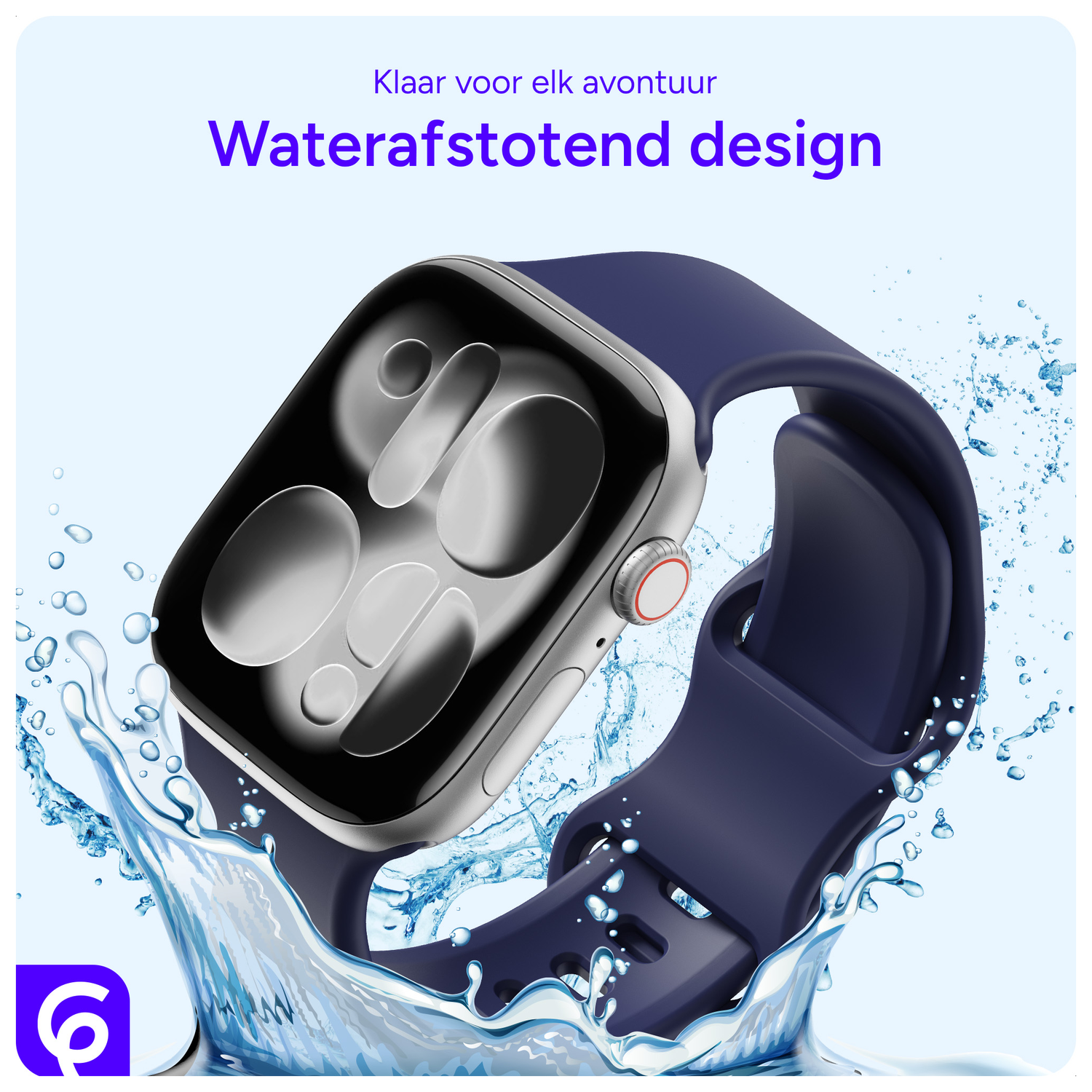 SBG Siliconen - Apple Watch Bandje - 1-11/SE - 38/40/41/42MM - Midnight Blue afbeelding 2