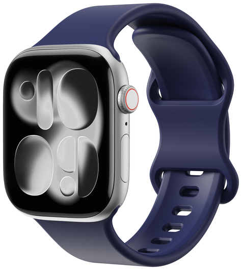 SBG Siliconen - Apple Watch Bandje - 1-11/SE - 38/40/41/42MM - Midnight Blue afbeelding 1