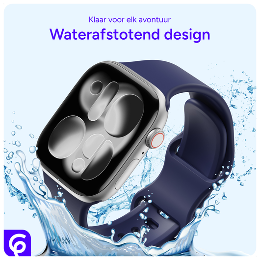 SBG Siliconen - Apple Watch Bandje - 1-11/SE - 38/40/41/42MM - Midnight Blue afbeelding 2