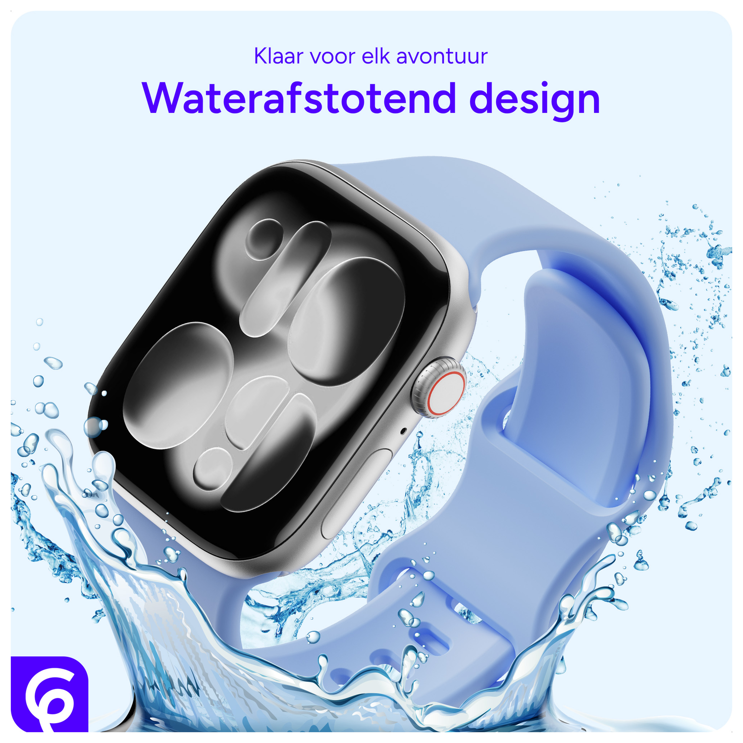 SBG Siliconen - Apple Watch Bandje - 1-11/SE - 38/40/41/42MM - Licht Paars afbeelding 2