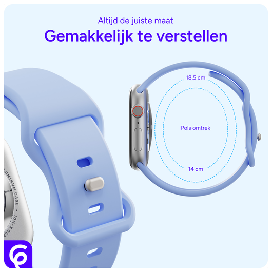 SBG Siliconen - Apple Watch Bandje - 1-11/SE - 38/40/41/42MM - Licht Paars afbeelding 5