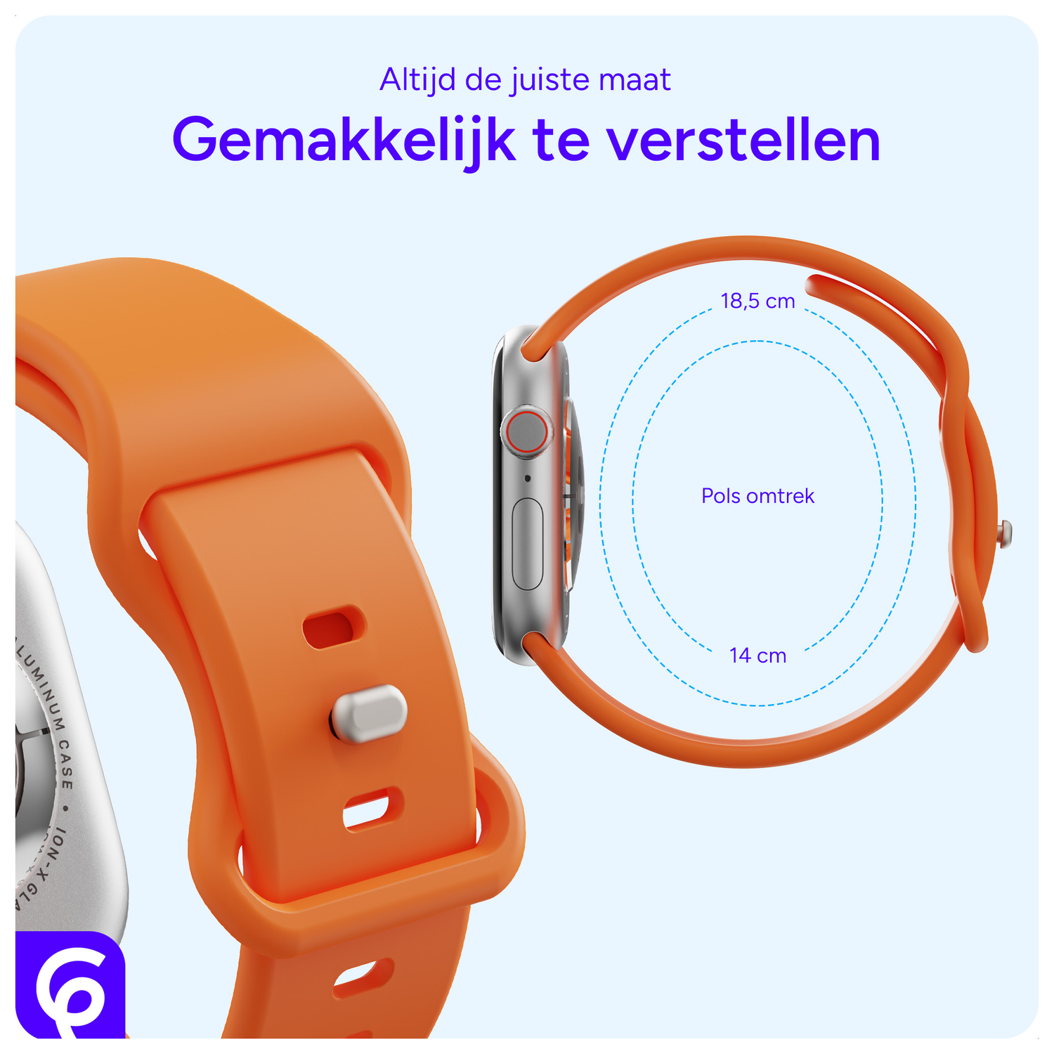 SBG Siliconen - Apple Watch Bandje - 1-11/SE - 38/40/41/42MM - Oranje afbeelding 5