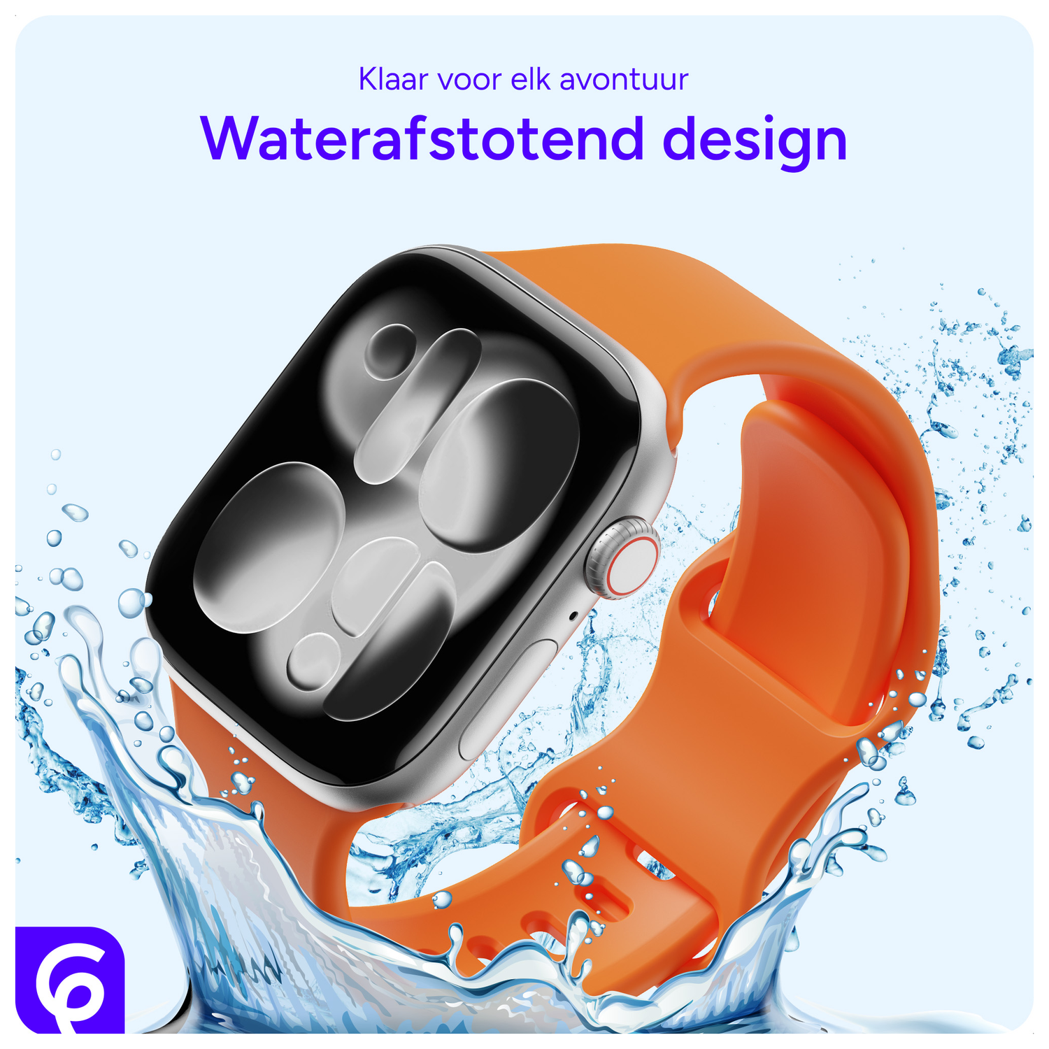 SBG Siliconen - Apple Watch Bandje - 1-11/SE - 38/40/41/42MM - Oranje afbeelding 2