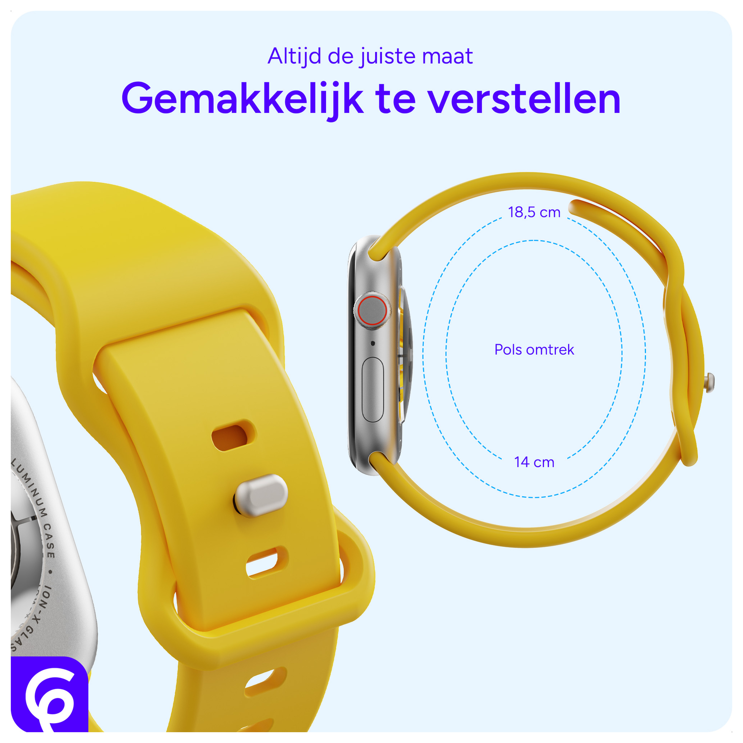 SBG Siliconen - Apple Watch Bandje - 1-11/SE - 38/40/41/42MM - Geel afbeelding 5