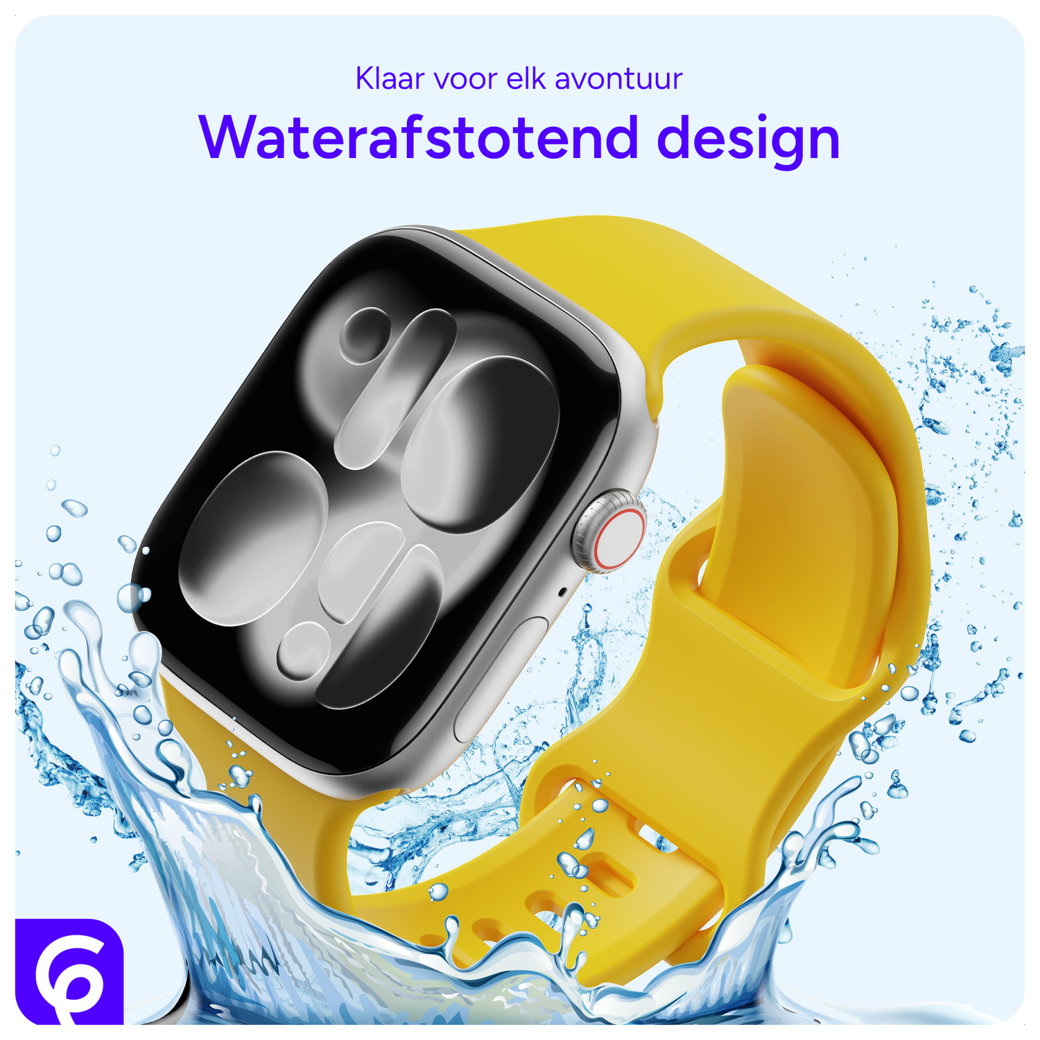 SBG Siliconen - Apple Watch Bandje - 1-11/SE - 38/40/41/42MM - Geel afbeelding 2