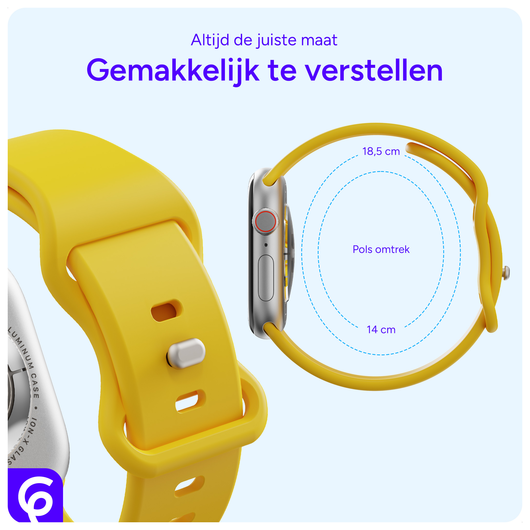 SBG Siliconen - Apple Watch Bandje - 1-11/SE - 38/40/41/42MM - Geel afbeelding 5