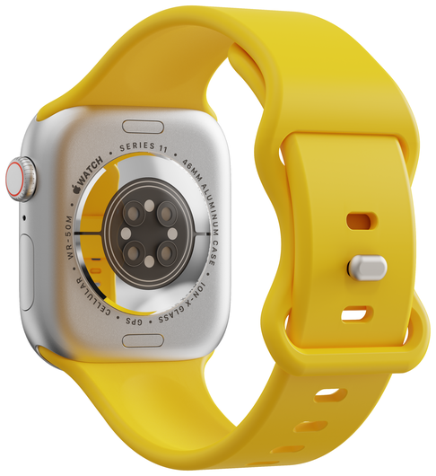 SBG Siliconen - Apple Watch Bandje - 1-11/SE - 38/40/41/42MM - Geel afbeelding 2