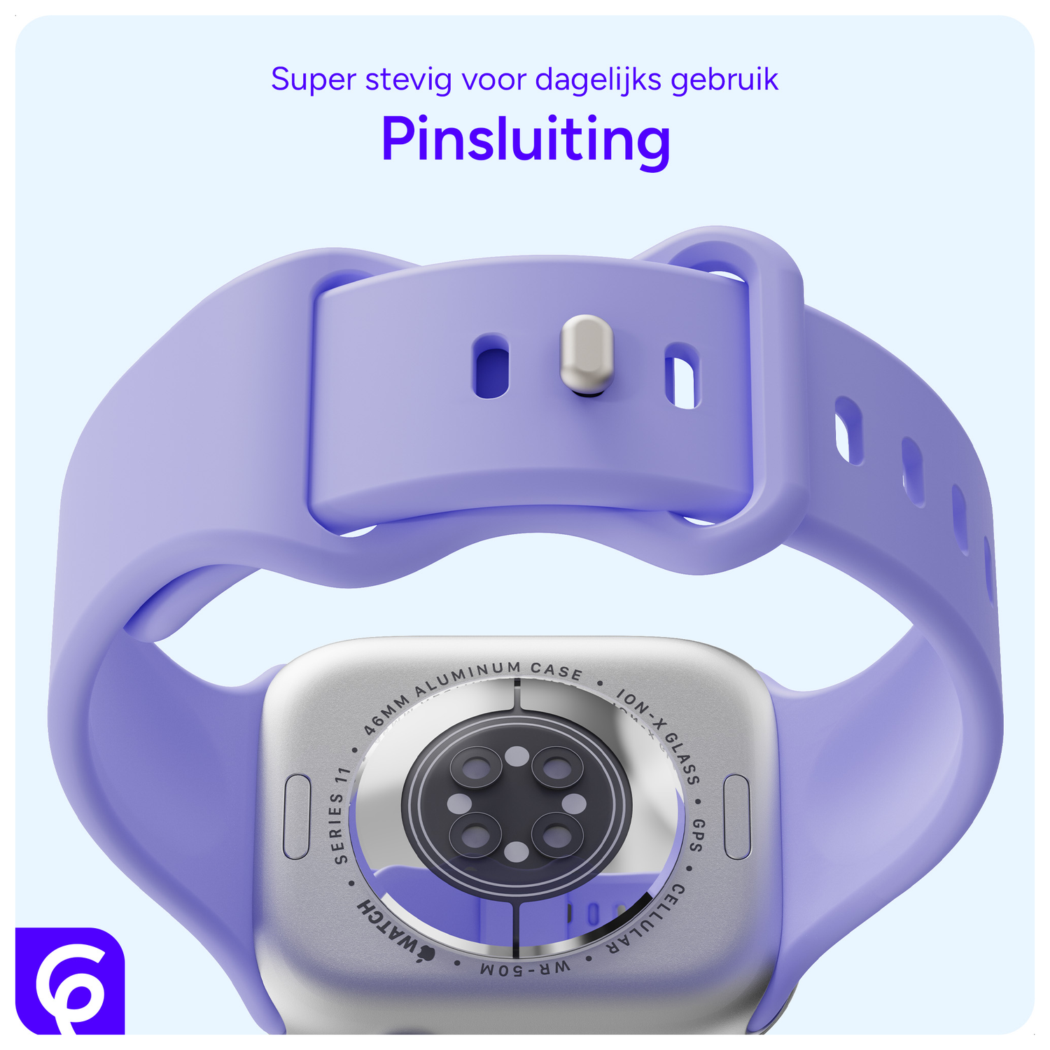 SBG Siliconen - Apple Watch Bandje - 1-11/SE - 38/40/41/42MM - Lila afbeelding 3