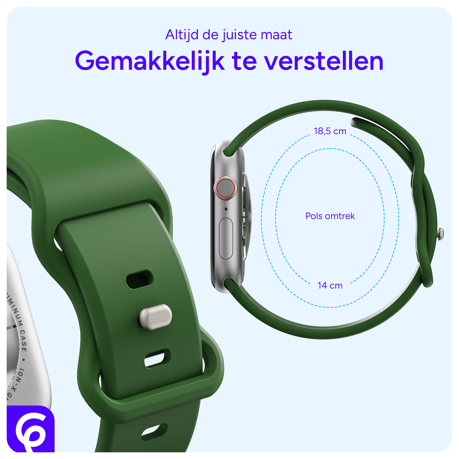 SBG Siliconen - Apple Watch Bandje - 1-11/SE - 38/40/41/42MM - Alfalfa afbeelding 5