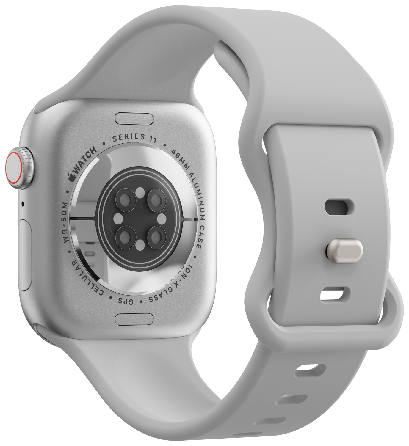 SBG Siliconen - Apple Watch Bandje - 1-11/SE - 38/40/41/42MM - Cloud Grey afbeelding 2
