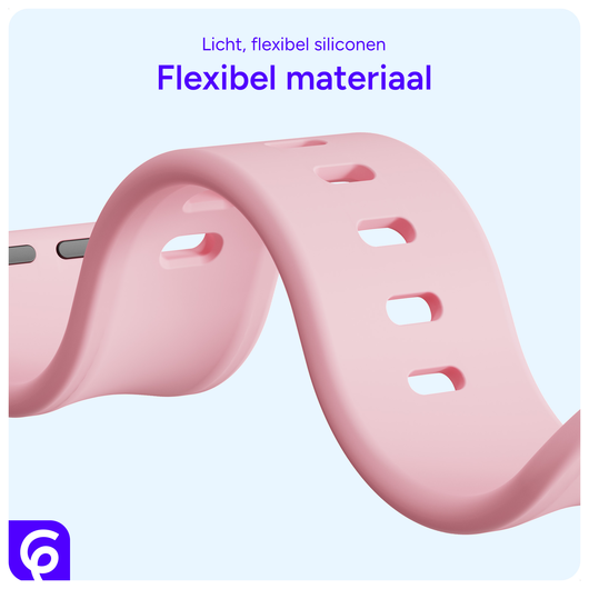 SBG Siliconen - Apple Watch Bandje - 1-11/SE - 38/40/41/42MM - Roze afbeelding 4