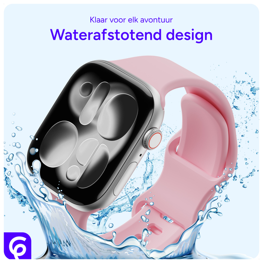 SBG Siliconen - Apple Watch Bandje - 1-11/SE - 38/40/41/42MM - Roze afbeelding 2