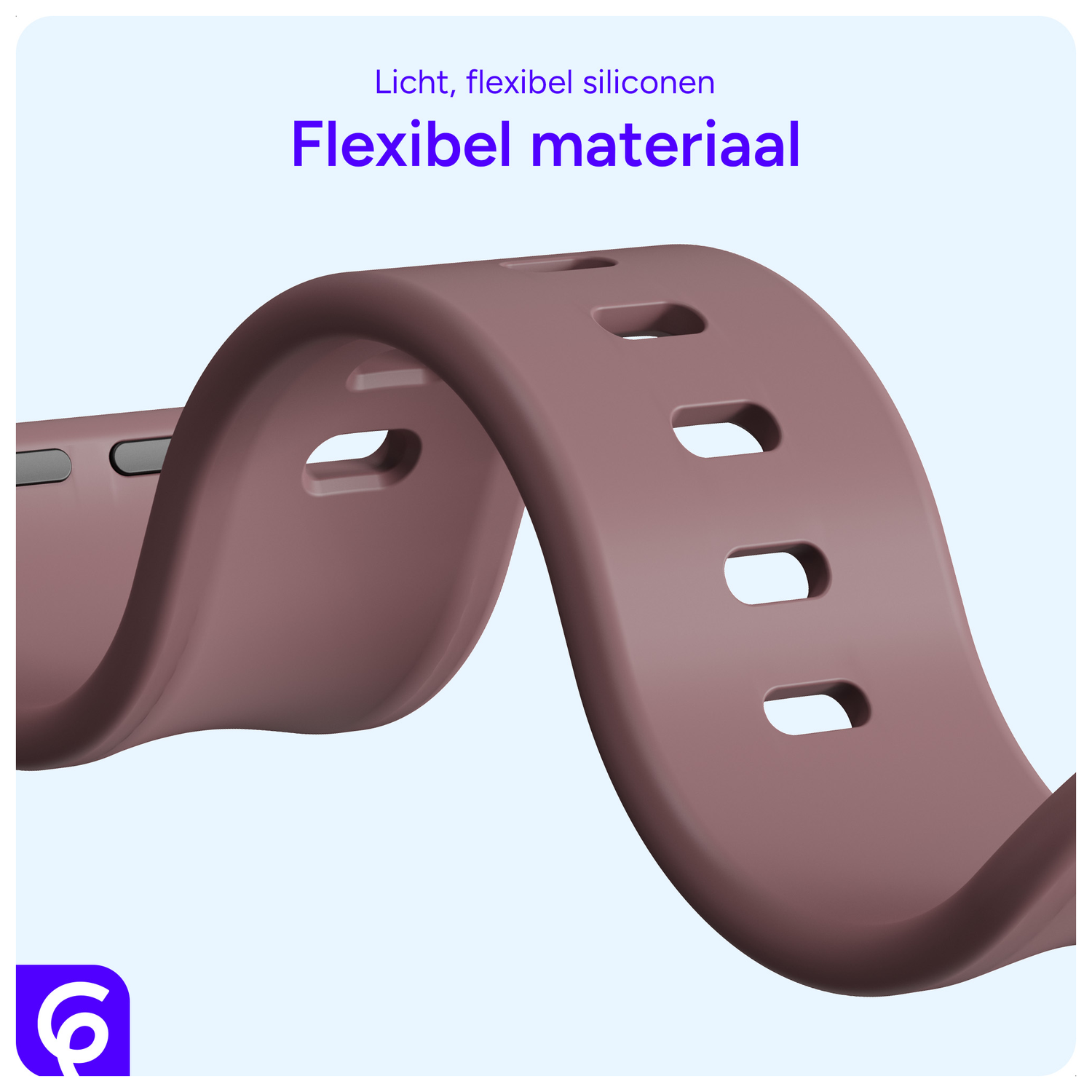 SBG Siliconen - Apple Watch Bandje - 1-11/SE - 38/40/41/42MM - Smoky Purple afbeelding 4