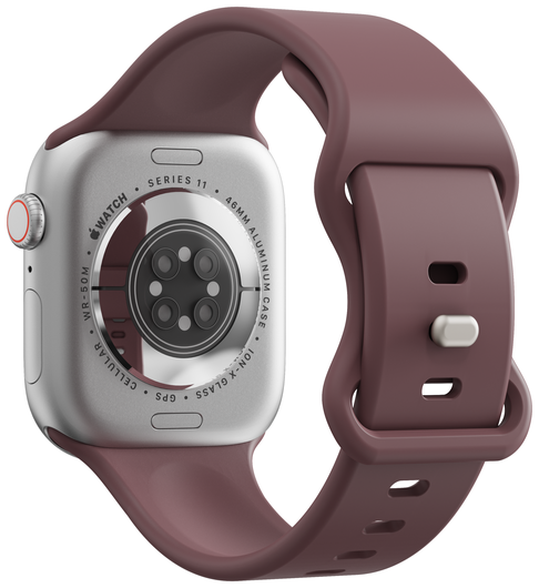 SBG Siliconen - Apple Watch Bandje - 1-11/SE - 38/40/41/42MM - Smoky Purple afbeelding 2
